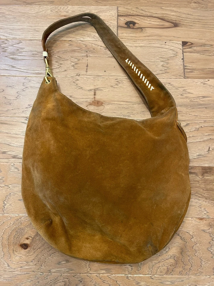 Mayle La женская коричневая замшевая сумка винтажная вдохновленная богемное инди хиппи состаренная - Изображение 2 из 4