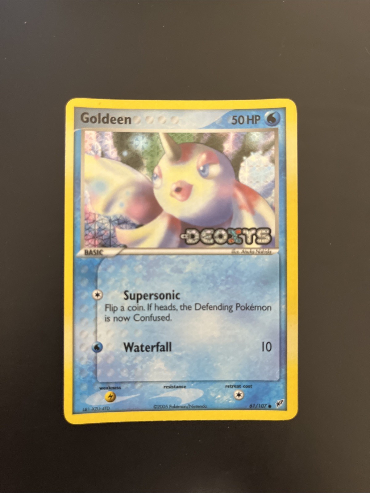 Goldeen 61/107 REVERSE HOLO STAMP Pokemon EX Deoxys 2005 - NM