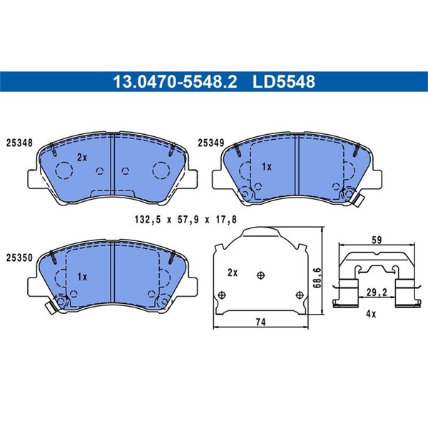 Ate Ceramic BremsbelÄGe Satz Vorne Passend FüR Hyundai Accent Bayon I20 Solaris-image