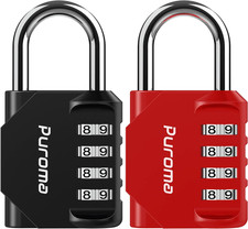 2 Pack Combination Lock for Locker 4 Digit Outdoor Waterproof Padlock for School