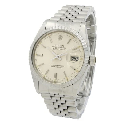 Rolex Datejust Ref. 16030 36mm Silver Dial Engine Turned Bezel Watch #W294402-1