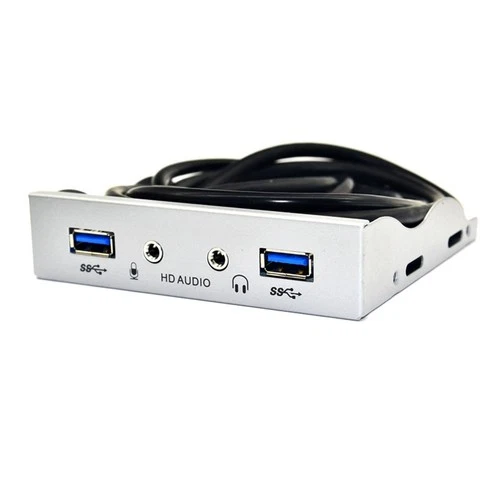 USB 3.0 Hub PC Front Panel Adapter for PC 20 Pin 3.5" Floppy Bay Silver1937