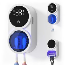 Toothbrush Sanitizer Holder, Tooth Brush Holder for Bathroom, Wall-Mounted To...