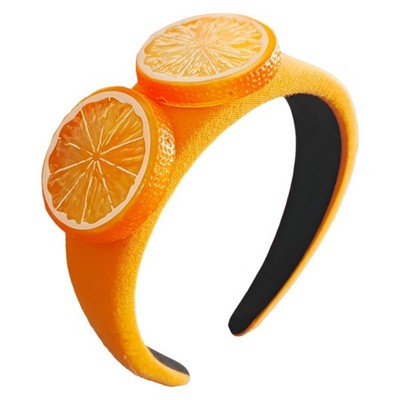 Lemon Sliced Fruit Headwear Stylish Hair Hoop Feature Wide Edge Fashion