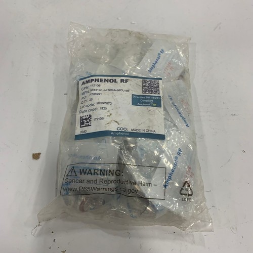 AMPHENOL 172106 Type-N Female Bulkhead Crimp Connector (Pack of 25)