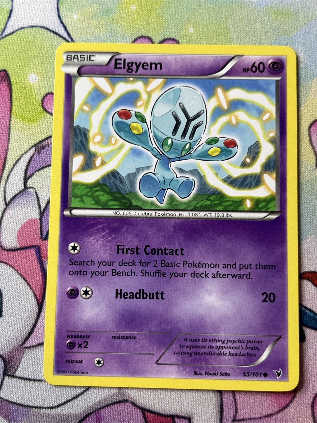Elgyem 55/101 Common | Noble Victories | Pokemon Card LP