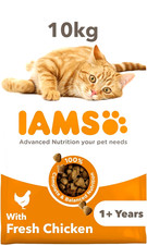 IAMS Complete Dry Cat Food for Adult 1+ Cats with Chicken 10 kg 2.90 per kilo