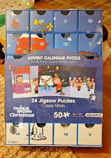 Charlie Brown Christmas Advent Calendar 24 Days 50pc Each 5" x 5" Puzzles New