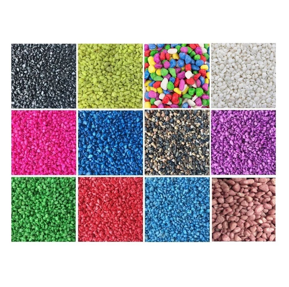 Aquarium Fish Tank Gravel Substrate Decor Coloured Natural Mixed Stone 2-20kg