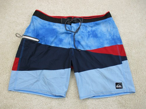 Quiksilver Swim Trunks Mens 40 Blue Red 