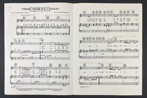 Through Eyes Love Ice Castles Theme 1978 VTG Sheet Music Piano Vocal Manchester - Picture 2 of 3