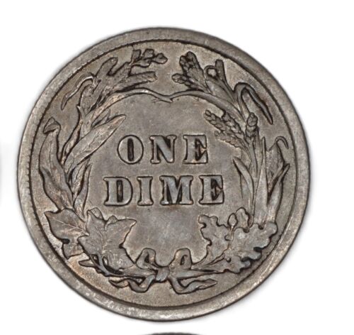 1909 1c Barber Dime 90% Silbermünze gute Details schöne Erhaltung - Bild 2 von 2