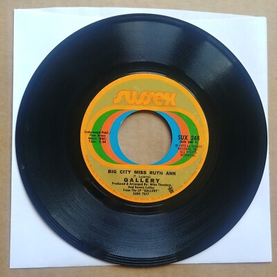 GALLERY Big City Miss Ruth Ann 45 7'' POP ROCK Record Vinyl Records 1972