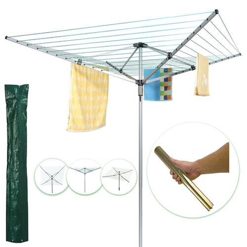 60M Rotary Airer Clothes Dryer Heavy Duty 4 Arm Garden Outdoor Washing
