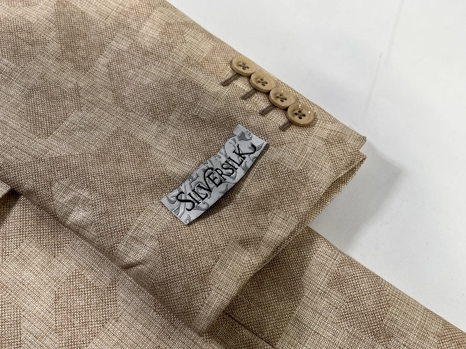 Mens Silver Silk Beige 3 Piece Suit Size XL NEW - Image 2 of 4