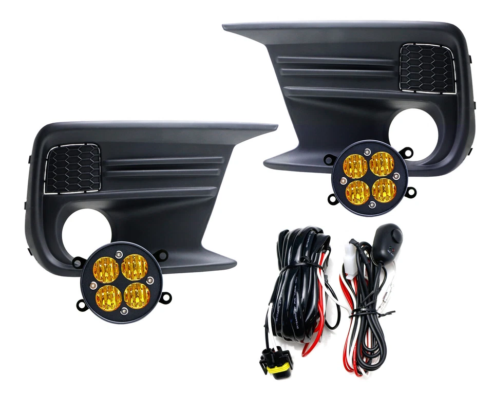 Yellow Lens LED Wide Angle SAE Flood Beam Fog Light Kit For 18-21 Subaru WRX/STI - Image 2 of 4