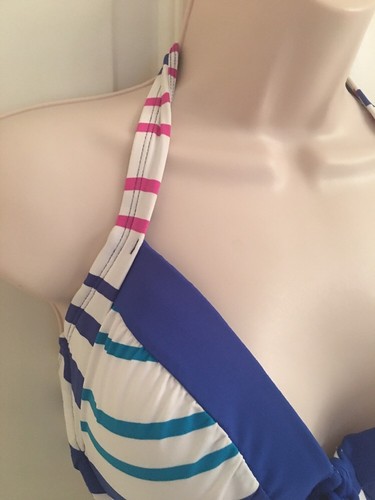Nuevo con etiquetas - Top de bikini para mujer Liz Claiborne Halter talla 14 - Imagen 3 de 12