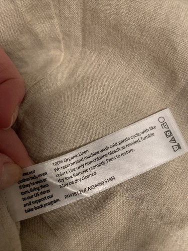 New Eileen Fisher Petite Short Jumpsuit Organic Linen Undyed Natural Sz SP - Picture 9 of 9