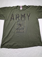 Men's Bayside Tag Size XL Official Army Shirt Green Preshrunk Cotton Made In USA