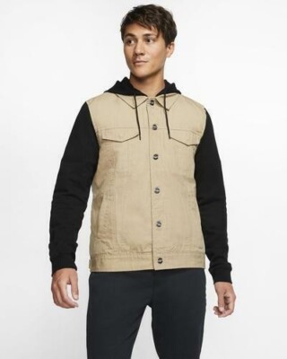 Hurley Men'z RVCA Timber Trucker Size Medium Black Khaki BV212