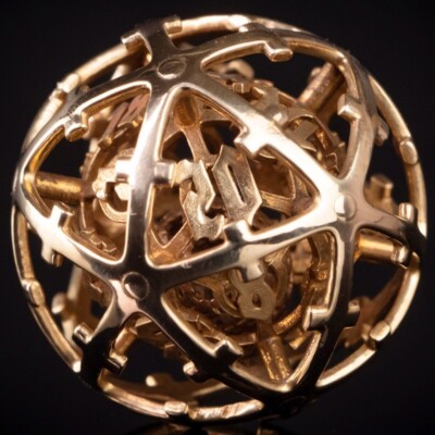 Arcana Core Brass D20 25mm Single Die