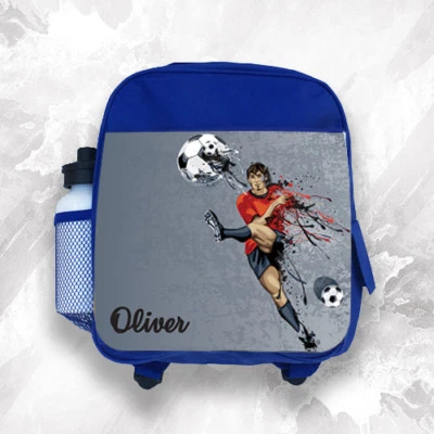 DAILYGIFTS Personalisierter Kinder Rucksack beliebiger Name Fußball Jungen Kinder Schulanfang Tasche 2