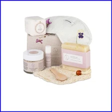 Handmade Lavender Spa Kit - 6 Assorted Body Care Gifts for Pampering for Mom