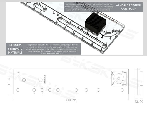 Placa de distribución Bykski para P-Tt P5 PMMA con 5 V direccionable RGB (RBW) (RGV-TT-P5-P) - Imagen 8 de 20
