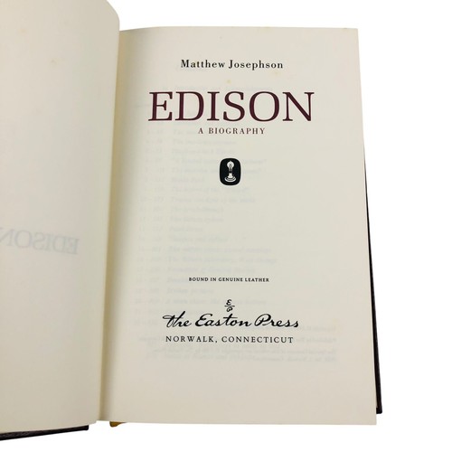 Edison: A Biography by Matthew Josephson: The Easton Press, 1986 Leather - Picture 8 of 9