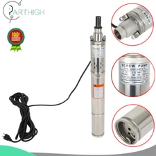 1" 1Hp Screw Pump Submersible Water Deep Well Pump Stainless Steel 220V/60Hz