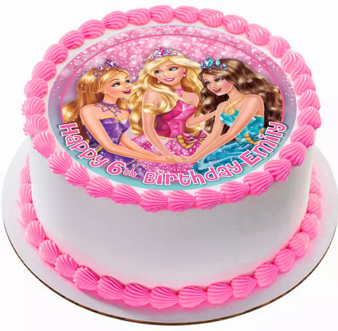 Barbie Princess Edible Wafer Personalized Birthday Cake Topper