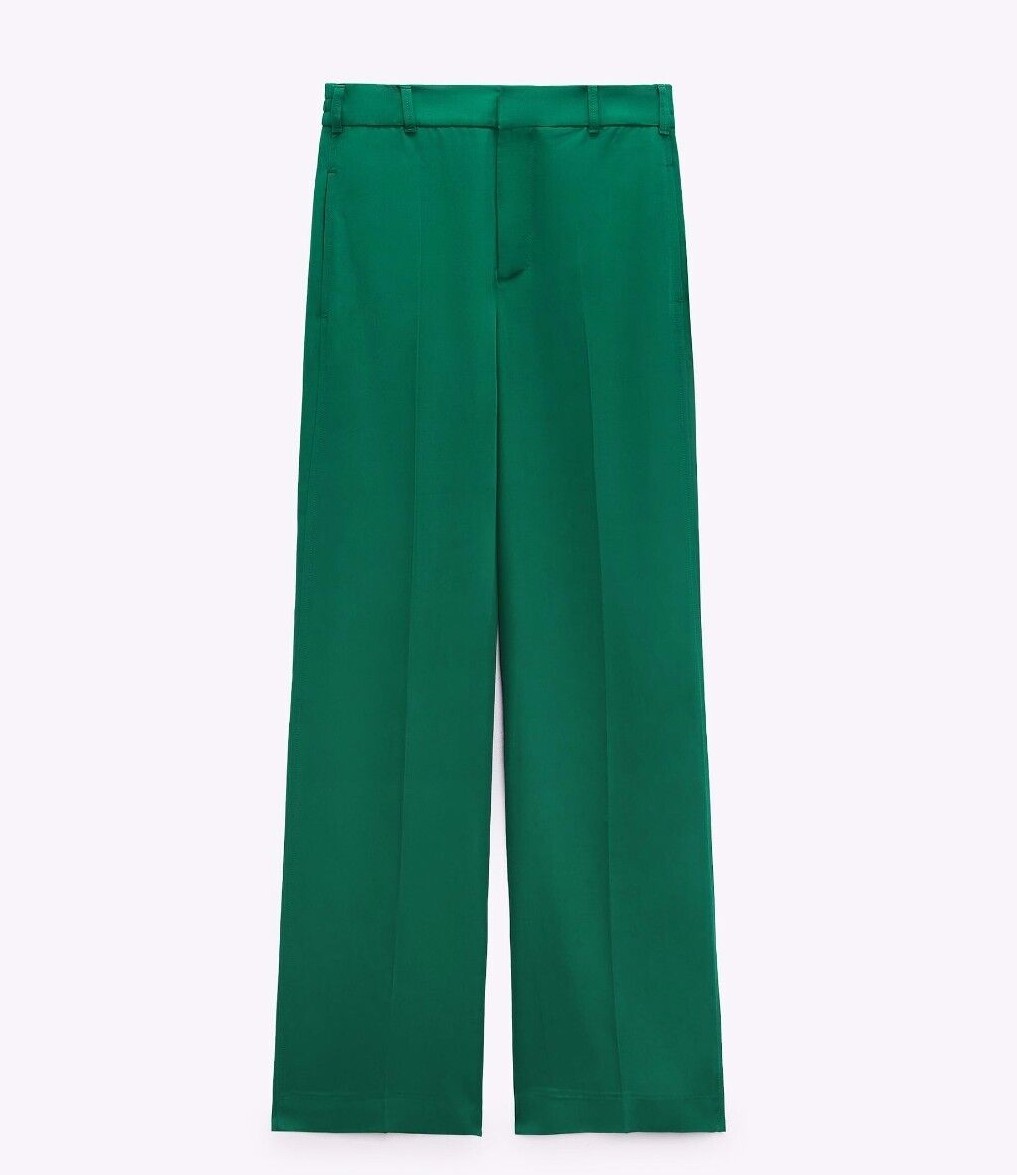 ZARA NEW WOMAN FW 2023 HIGH-WAIST FLOWING WIDE-LEG TROUSERS