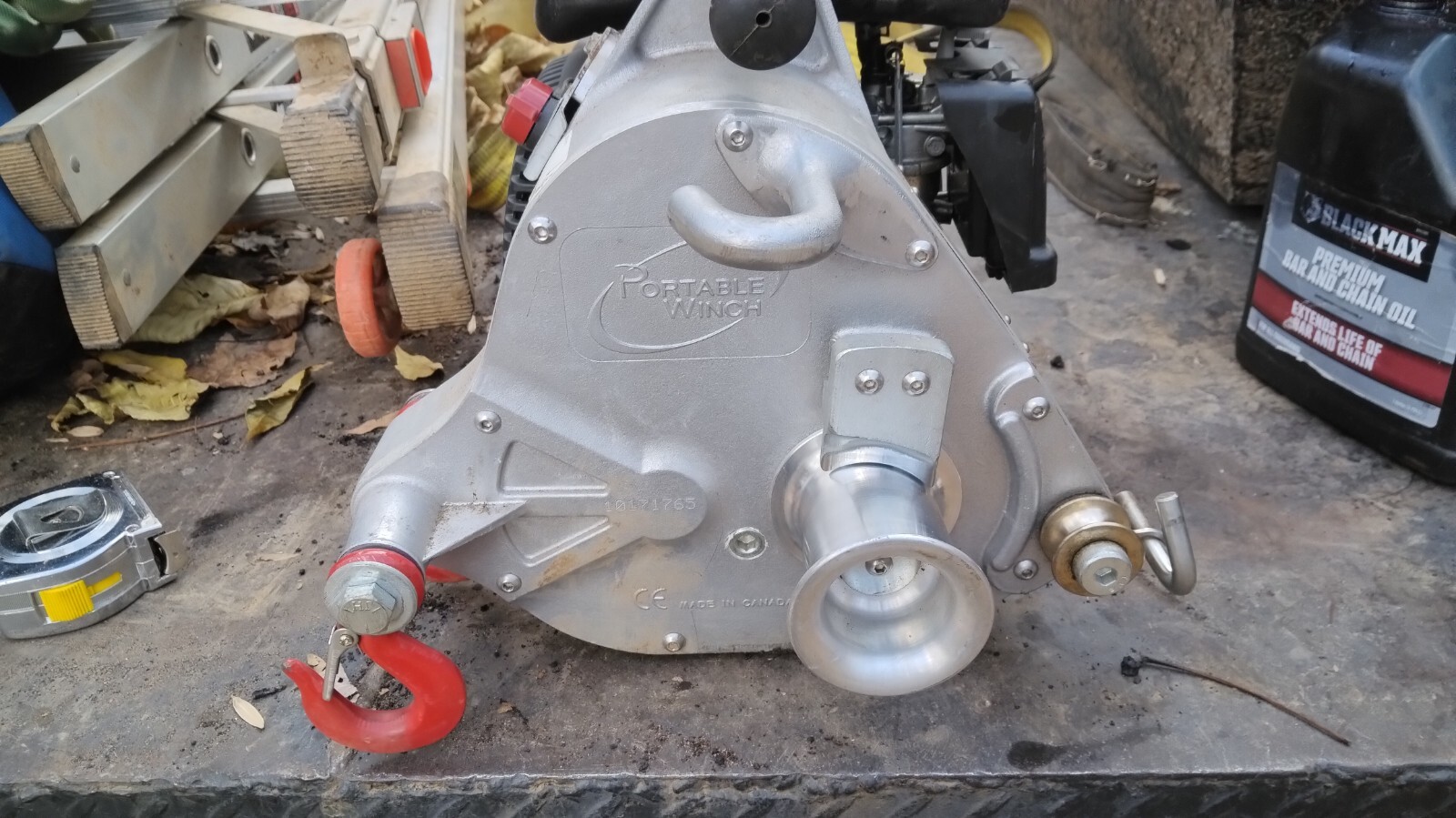 PCW5000 Portable Gas Powered Winch 2200lb pulling power operated by