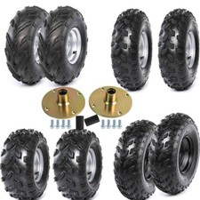 7" 8" 10" Go Kart Wheels Tire Rim 4 Lug w/ Rear Axle Hubs ATV Golf Cart Taotao