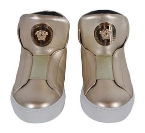 Placa de Cuero Oro Nuevo Versace Medusa Resbalón en Zapatos Deportivos  Zapatos 37.5 7.5 DSR697DS | eBay
