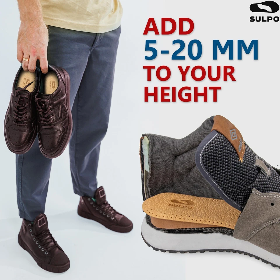 1 Paar Schuheinlagen Erhöhung - Einlegesohlen Leder Fersenkeil größer machen - Bild 2 von 4