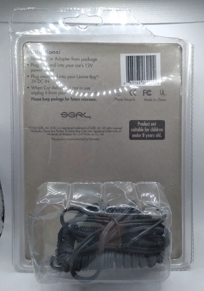 SGRL 2000 Game Boy Color Pocket Car Adapter 1 or 2 Player Sealed 12V 9 ft. RARE - Image 2 of 3