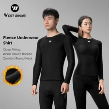 Winter Cycling Base Layer Long Sleeve Warm Bike Underwear Fleece Sports Shirt