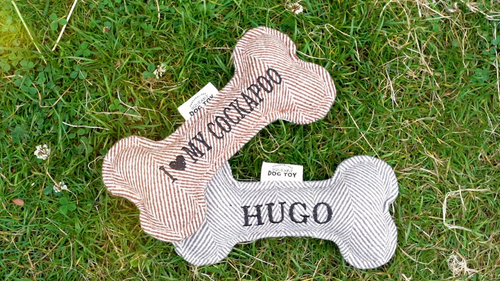 Personalised Squeaky Dog Toys Bone Shaped Soft Pet Puppy Durable Outdoor Play - Video 1 of 1