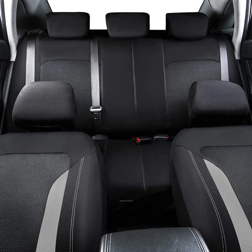 Universal Gray Mesh Seat Covers For Car With 3 Zipper Rear Seat Split Airbag ... - Picture 3 of 8