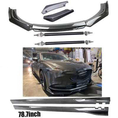 Carbon Fiber Side Skirt Rear & Front Bumper Splitter Rods For Audi RS3 S3 A3 A4