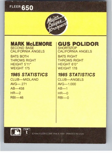 1986 Fleer Baseball Complete Your Set You Pick Choose #496 - 660 - Picture 289 of 295
