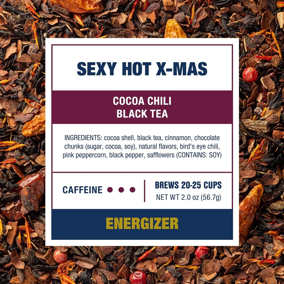 - Sexy Té Caliente de Navidad, Hoja Suelta, Cacao Chili Negro, Alta Cafeína Premium Foto 3 de 4