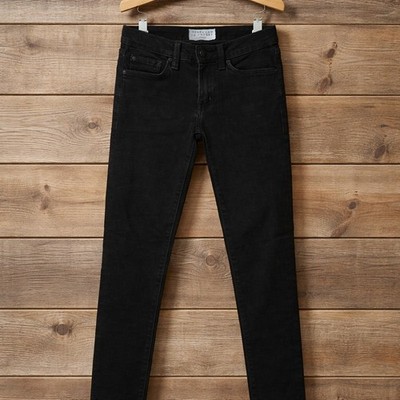 Derek Lam Crosby Devi Mid Rise Black Skinny Jeans 23 Classic Minimalist 