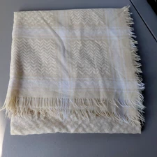 Ivory + White Scarf Scarf Lagenlook Coastal Shaw Lightweight Fringe Sheer Wrap