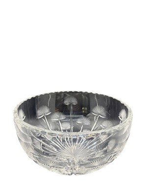 Vintage Cut Crystal Decorative Bowl Dandelion Fluff Pattern 8.5  X 5 