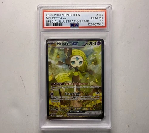 2025 Pokemon Meloetta ex SIR Black Bolt 167/086 PSA 10 GEM MINT
