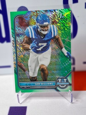Nfl Panini Trading Cards Sam Williams 2022 GREEN SHIMMER Bowman #73 /99,Ole Miss