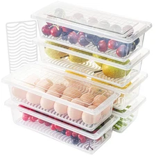 6 Pack Produce Saver Container, 1.5L Food Storage Containers for Fridge with ...