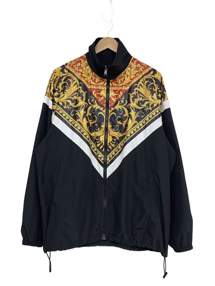 Versace jacket 48 polyester black allover pattern… - image 1
